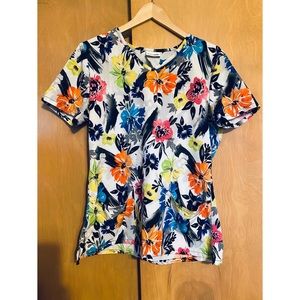 Floral scrub top